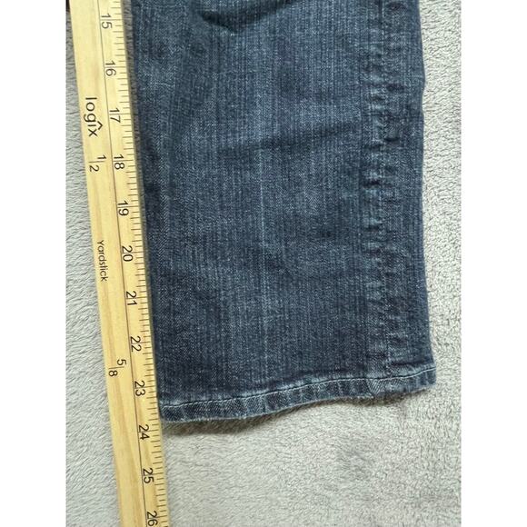 Kut From The Kloth Jeans Straight Loose Fitting Blue Denim Embroidered Size 2 - Picture 6 of 7